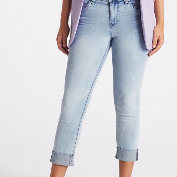 LIVERPOOL Charlie Crop Wide Rolled Cuff Jean Petite OP - Picture 1 of 4